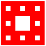 Del alle de gjenværende kvadratene i 9 like store kvadrater og fjern det midterste, generasjon 2.